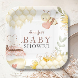 Platos de Papel para Fiesta de Bebé Abeja