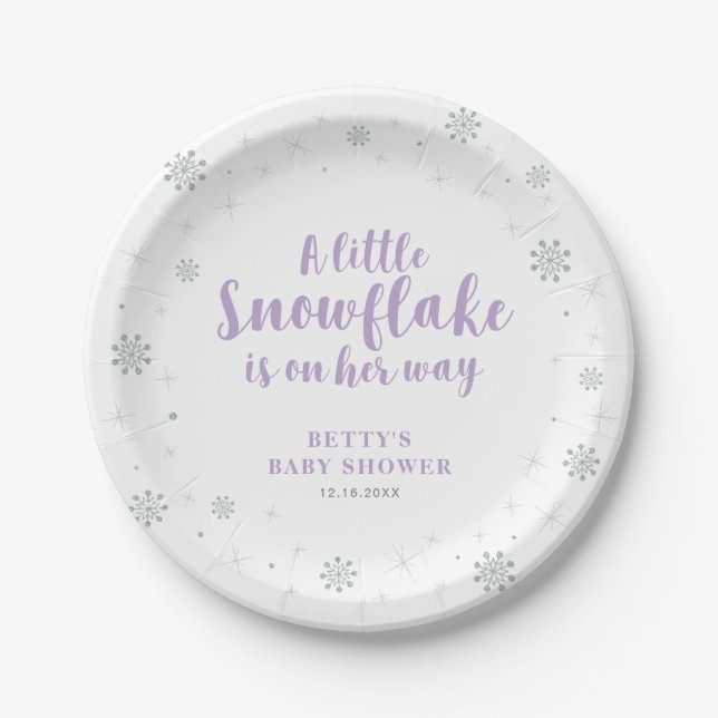 Platos de Papel para Fiesta de Bebé Nieve País de  (Anverso)