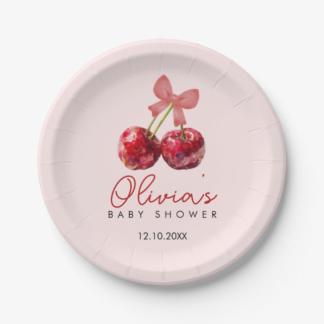 Platos de papel para fiesta de bebé niña con tema  (Anverso)
