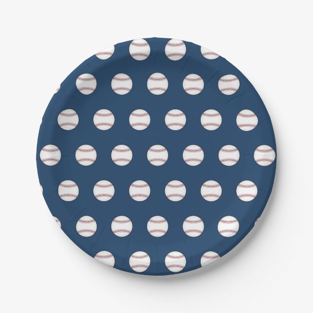 Platos de papel para fiesta de béisbol de picnic d (Anverso)