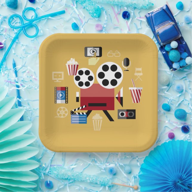 Platos de papel para fiesta de carretes de películ (Fiesta)