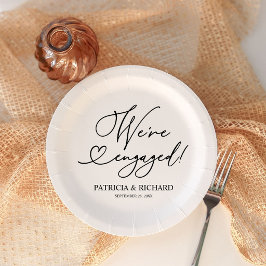 Platos de papel para fiesta de compromiso en blanc
