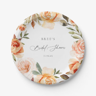 Platos de papel para fiesta de compromiso floral o