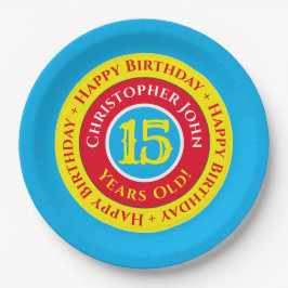 Platos de papel para fiesta de cumpleaños 15
