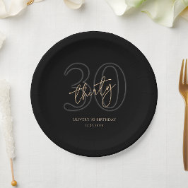Platos de Papel para Fiesta de Cumpleaños 30 Moder