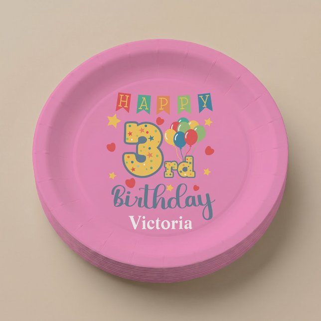 Platos de papel para fiesta de cumpleaños 3 person (Subido por el creador)