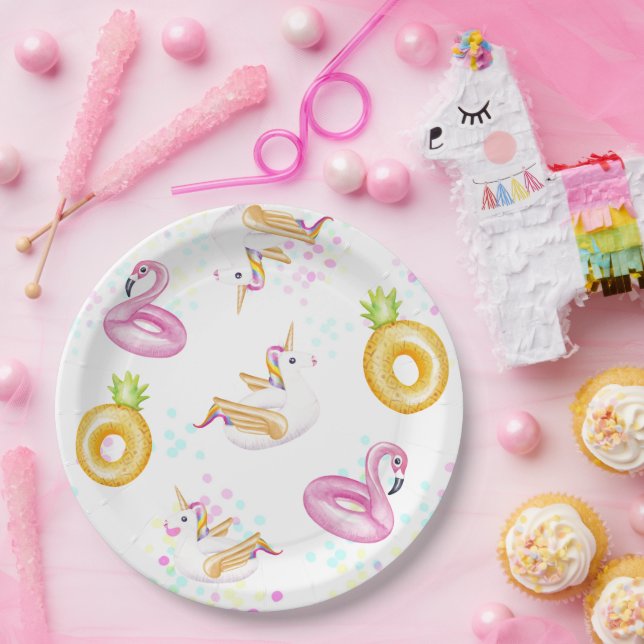 Platos de papel para fiesta de cumpleaños con flot (Fiesta)