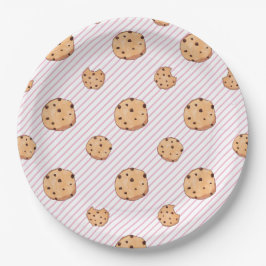 Platos de papel para fiesta de cumpleaños con raya
