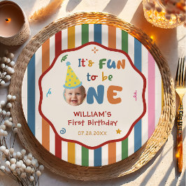 Platos de papel para fiesta de cumpleaños con somb