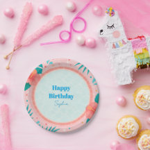 Platos de papel para fiesta de cumpleaños con temá