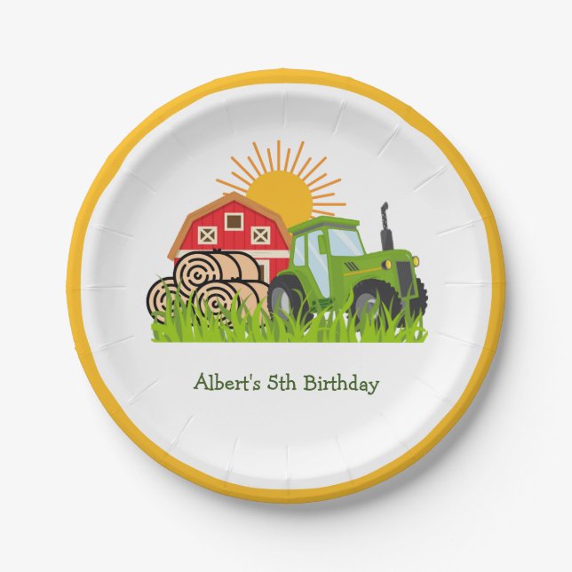 Platos de papel para fiesta de cumpleaños con tema (Anverso)