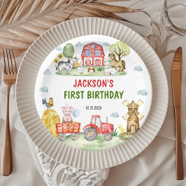 Platos de papel para fiesta de cumpleaños de anima
