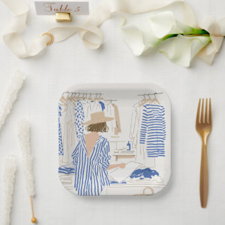 Platos de papel para fiesta de cumpleaños de boda 