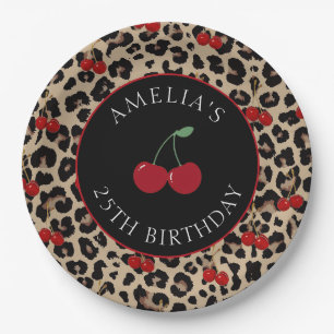 Platos de papel para fiesta de cumpleaños de cerez