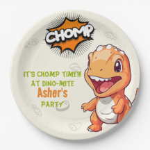 Platos de papel para fiesta de cumpleaños de dinos
