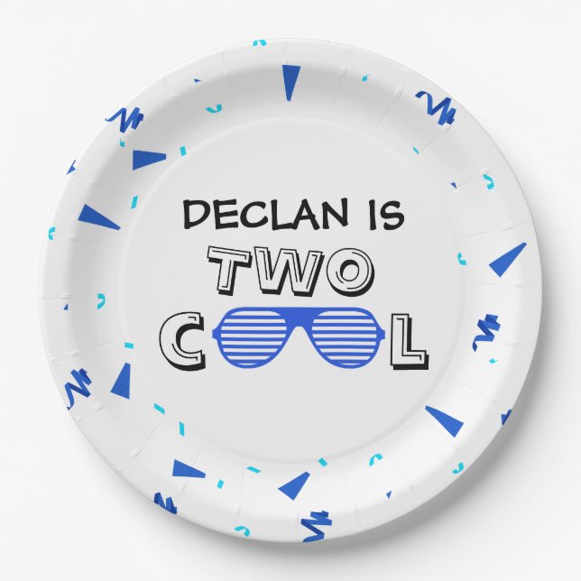 Platos de papel para fiesta de cumpleaños de DOS C (Anverso)