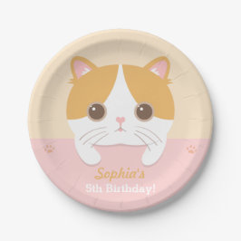 Platos de papel para fiesta de cumpleaños de gatit