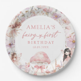 Platos de papel para fiesta de cumpleaños de hada 