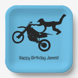 Platos de papel para fiesta de cumpleaños de motoc