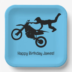 Platos de papel para fiesta de cumpleaños de motoc