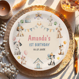 Platos de papel para fiesta de cumpleaños de perro