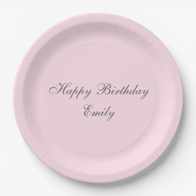 Platos de papel para fiesta de cumpleaños minimali (Anverso)