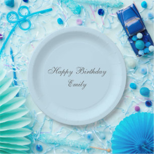 Platos de papel para fiesta de cumpleaños minimali