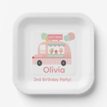 Platos de papel para fiesta de cumpleaños número 2