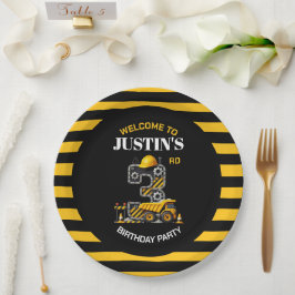 Platos de papel para fiesta de cumpleaños número 3