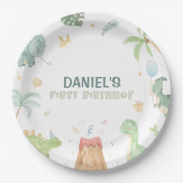 Platos de papel para fiesta de dinosaurios