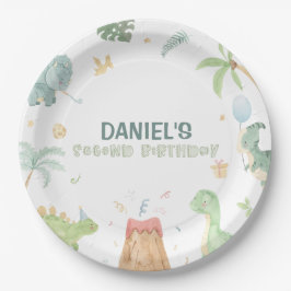 Platos de papel para fiesta de dinosaurios