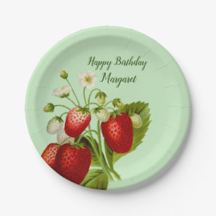 Platos de papel para fiesta de fresa y bayas 