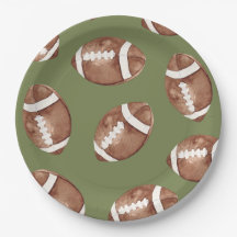 Platos de papel para fiesta de fútbol acuarela
