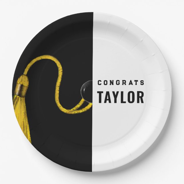 Platos de papel para fiesta de graduación (Anverso)