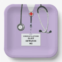 Platos de papel para fiesta de graduación de escue