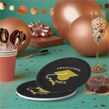 Platos de papel para fiesta de graduación de oro n