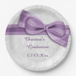 Platos de papel para fiesta de graduación Morado D
