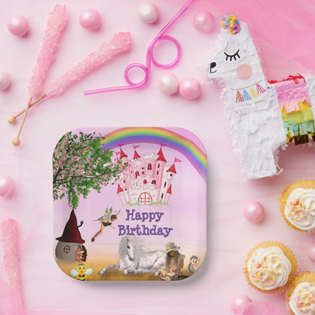 Platos de papel para fiesta de hadas caprichosas (Fiesta)