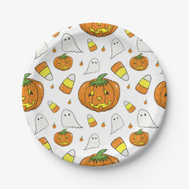 Platos de papel para fiesta de Halloween