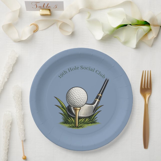 Platos de papel para fiesta de jubilación de golf  (Boda)