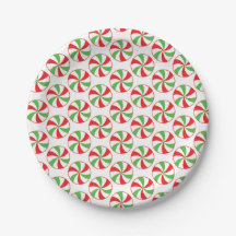 Platos de papel para fiesta de Navidad con bastón 