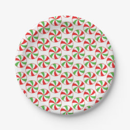 Platos de papel para fiesta de Navidad con bastón 