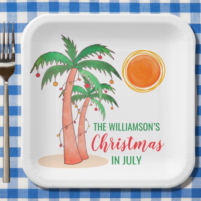 Platos de papel para fiesta de Navidad en julio pe (Subido por el creador)