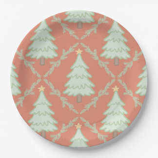 🎄 Platos de papel para fiesta de Navidad pastel ✨