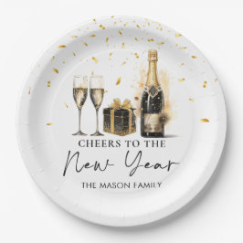 Platos de papel para fiesta de Nochevieja con brin