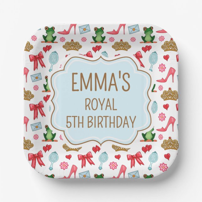Platos de Papel para Fiesta de Princesa (Anverso)