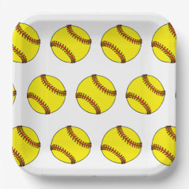 Platos de papel para fiesta de sóftbol