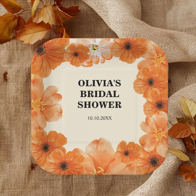 Platos de papel para fiesta de soltera con flores  (Subido por el creador)