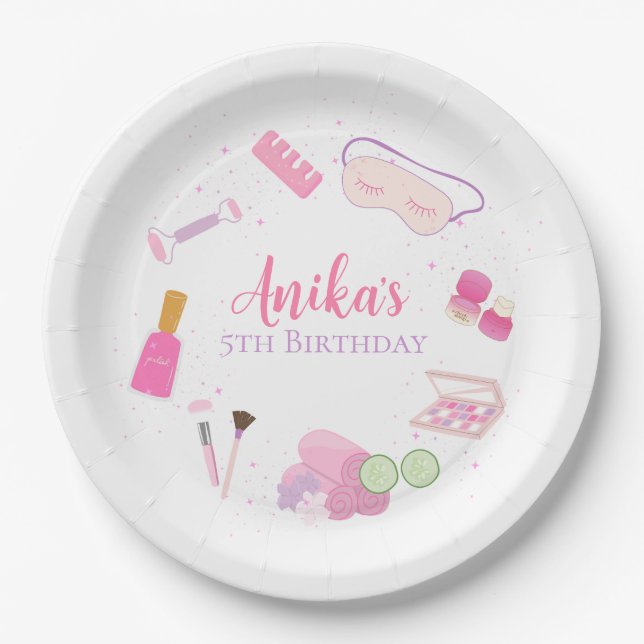 Platos de papel para fiesta de spa (Anverso)