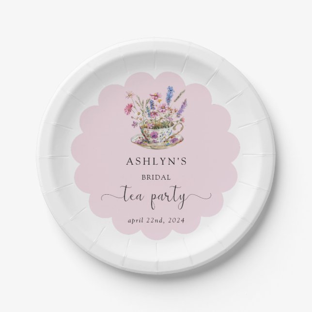 Platos de Papel para Fiesta de Té de Despedida de  (Anverso)